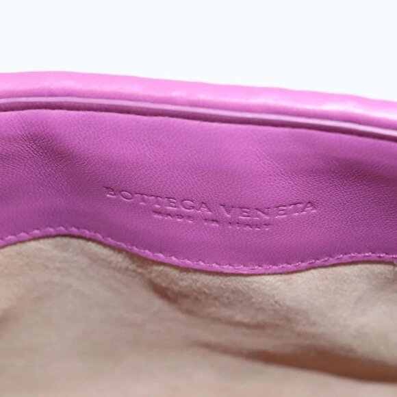 BOTTEGAVENETA INTRECCIATO Chain Shoulder Bag Leather Purple Auth 116278AM - Picture 13 of 16